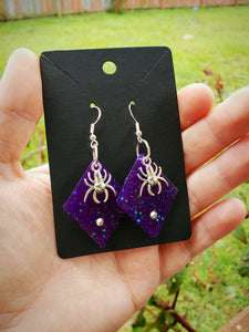Purple Widow Earings