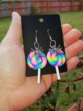 Load image into Gallery viewer, Spider Swirl Lolly Earings🍭🕷
